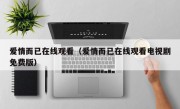 爱情而已在线观看（爱情而已在线观看电视剧免费版）