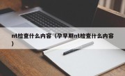 nt检查什么内容（孕早期nt检查什么内容）