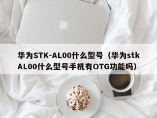 华为STK-AL00什么型号（华为stkAL00什么型号手机有OTG功能吗）