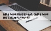 有褐色血说明胚胎已经生化吗（有褐色血说明胚胎已经生化吗,怀孕六周）