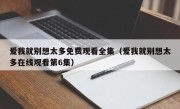 爱我就别想太多免费观看全集（爱我就别想太多在线观看第6集）