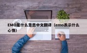 EMO是什么意思中文翻译（emo表示什么心情）
